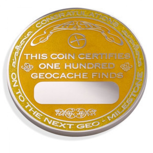 100 Finds Geo-Milestones Geocoin And Pin Set Award Your Geocaching Success 